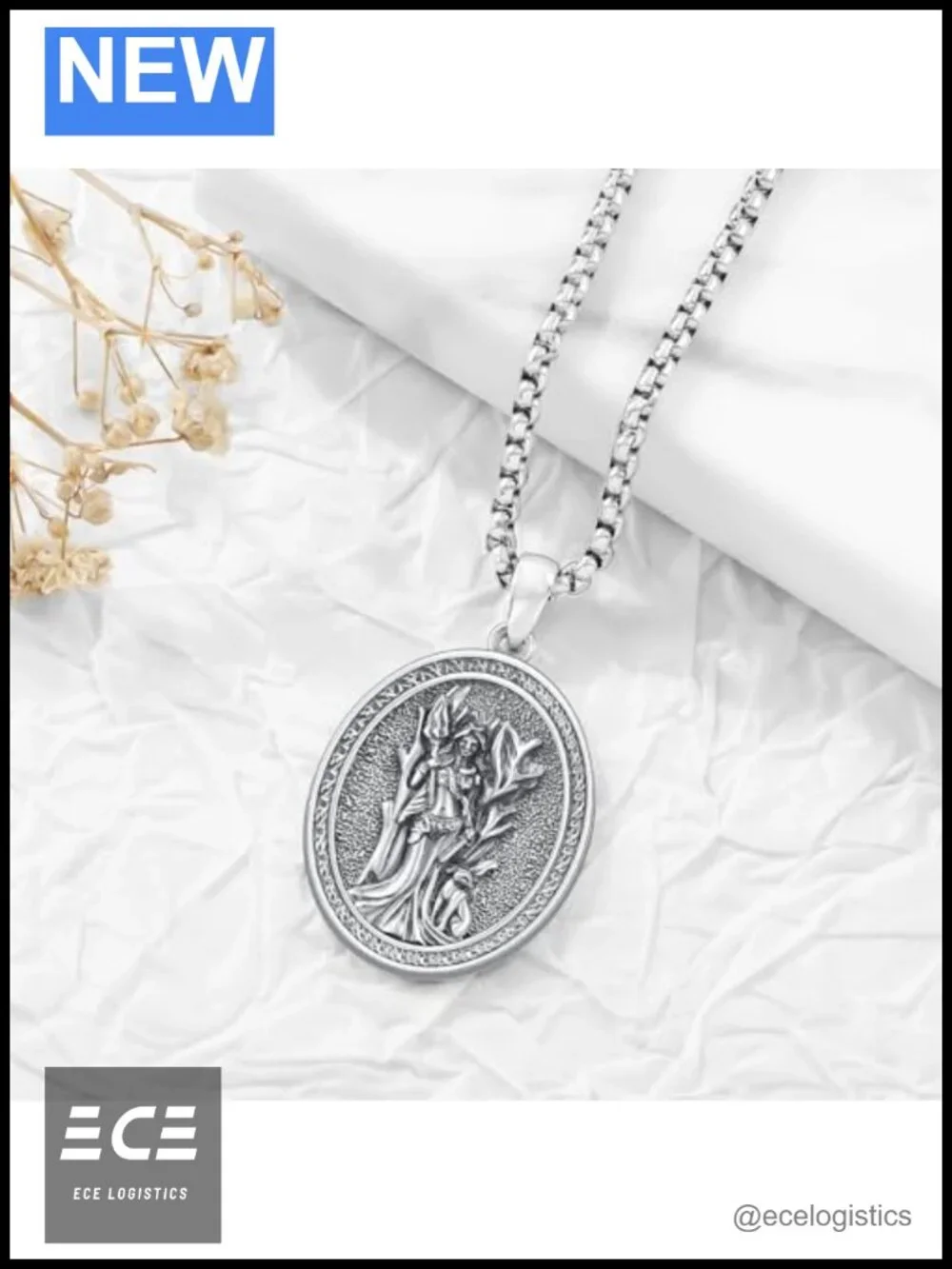 Sterling Silver Hecate Pendant Necklace 22in Adjustable Chain Handcrafted